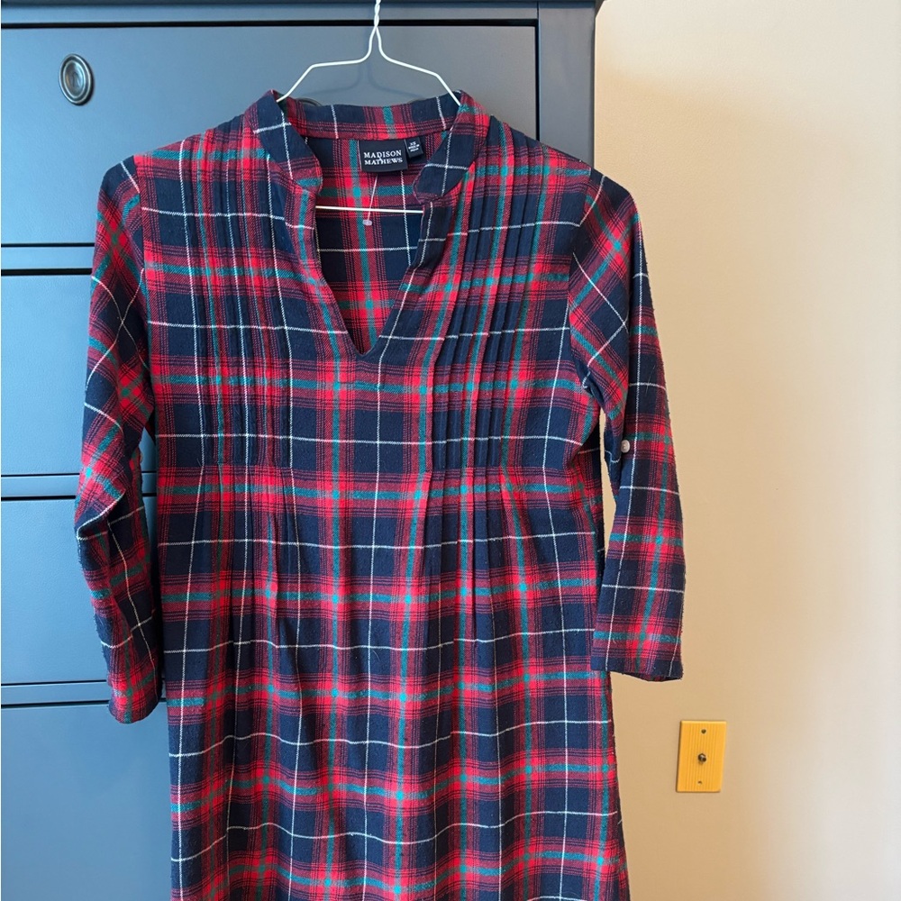 Madison Matthews plaid flannel dress